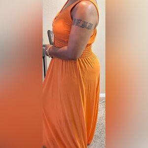 Vibrant Orange Maxi Dress